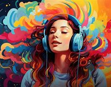 Image result for Black Headphones with Colorful Background