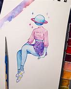 Image result for Aesthetic Space Girl Drawing Essy