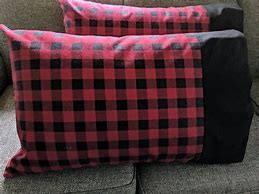 Image result for Red Plaid Flannel Pillowcases