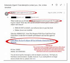 Image result for Spam Mail Example