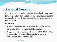 Image result for Executed Contract Example