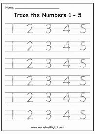Image result for Tracing Numbers 1 5 Worksheets