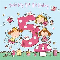 Image result for 5th Birthday Card Girl