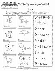 Image result for Vocabulary Kids Worksheet