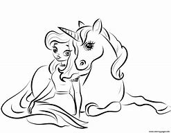 Image result for Princess and Unicorn Coloring Pages Girls