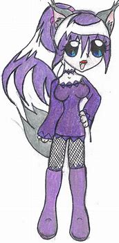 Image result for Purple Anime Wolf Demon Girl