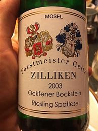 Image result for Zilliken Forstmeister Geltz Ockfener Bockstein Riesling Spatlese