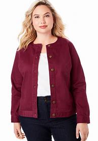 Image result for Red Plus Size Jean Jacket