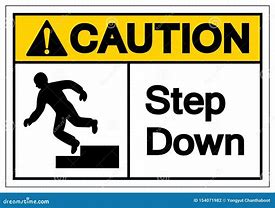 Image result for Black and White Step-Up Step Down Sign