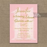 Image result for Invitation Ideas Pink Birthday 11th