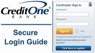Image result for Credit One Bank Login My Account
