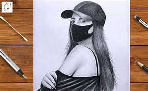 Image result for Girl with Mask Drawing