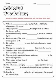 Image result for ESL Worksheets for Adults On Classroom Items