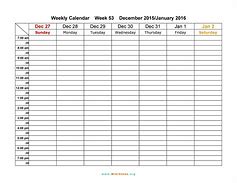 Image result for Weekly Calendar Template Printable