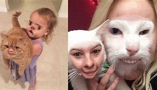 Image result for Funny Human Cat Faces