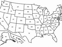 Image result for Us Map with States Black and White