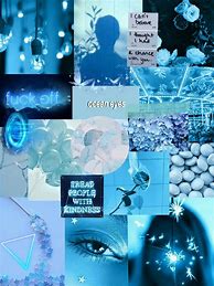 Image result for Collage Aesthetic Pastel Blue Wallpaper