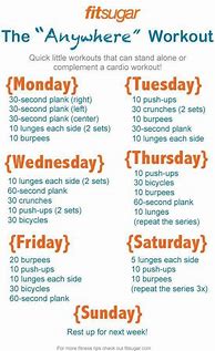 Image result for Workout Routine Monday Friday