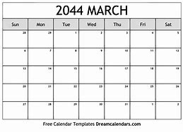 Image result for March 2044 Calendar