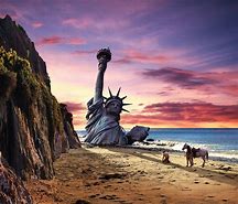 Image result for Apes Looking at Statue of Liberty