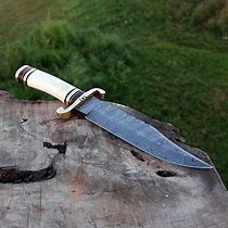 Image result for damascus bowie knife