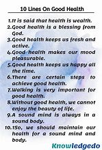 Image result for 10 Lines On Health