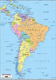 Image result for Located Political Map of South America