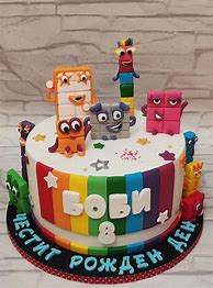Image result for Number Block Birthday Cake