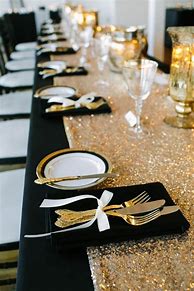 Image result for Black and Gold Wedding Reception