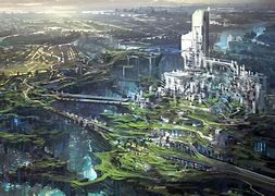 Image result for Anime Futuristic City Concept Art