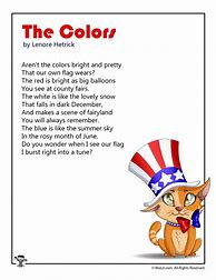 Image result for Preschool Poems About Colors