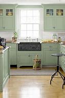 Image result for Apple Green Kitchen Cabinets