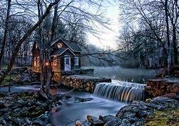 Image result for House Near Waterfall