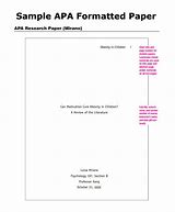 Image result for APA Research Paper Outline Template