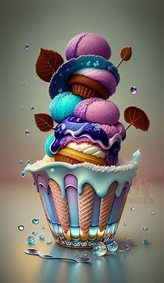 Ice cream 🍨 in 2023 | Foodie art, Colorful desserts, Ice cream art