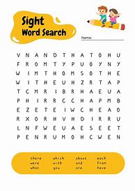Image result for 1st Grade Word Search Printable