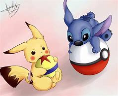 Image result for Stitch Toothless Picachu