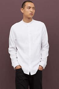 Image result for White Collarless Dress Shirt