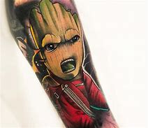 Image result for Black and Gray Groot Tattoo