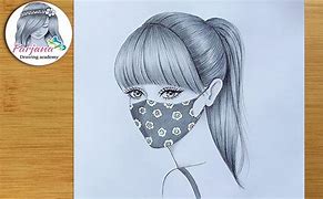 Image result for Girl with Mask Drawing