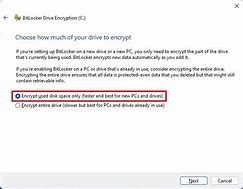 Image result for BitLocker Only the Used Space in Encrypted