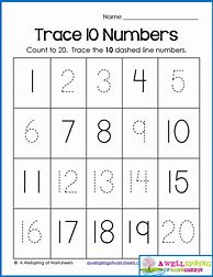 Image result for Printable Number Tracing 1 20