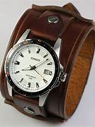 Image result for Men's Leather Cuff Wrist Watch