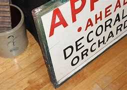 Image result for Vintage Sign with Apple's and American Flag