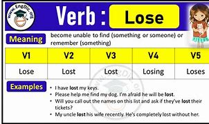 Image result for Lose Verb