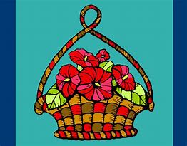 Image result for Cartoon Flower Basket