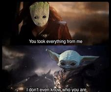 Image result for Baby Yoda vs Baby Groot Memes