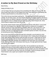 Image result for My Best Friend Letter