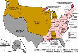 Image result for United States Map 1818