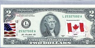 Image result for Canadian 2 Dollar Bill American Flag